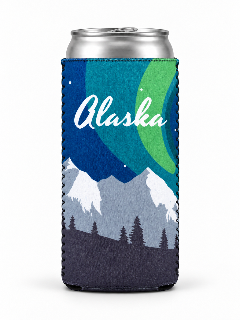 Alaska Aurora Slim Koozie