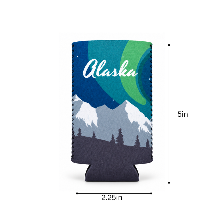 Alaska Aurora Slim Koozie
