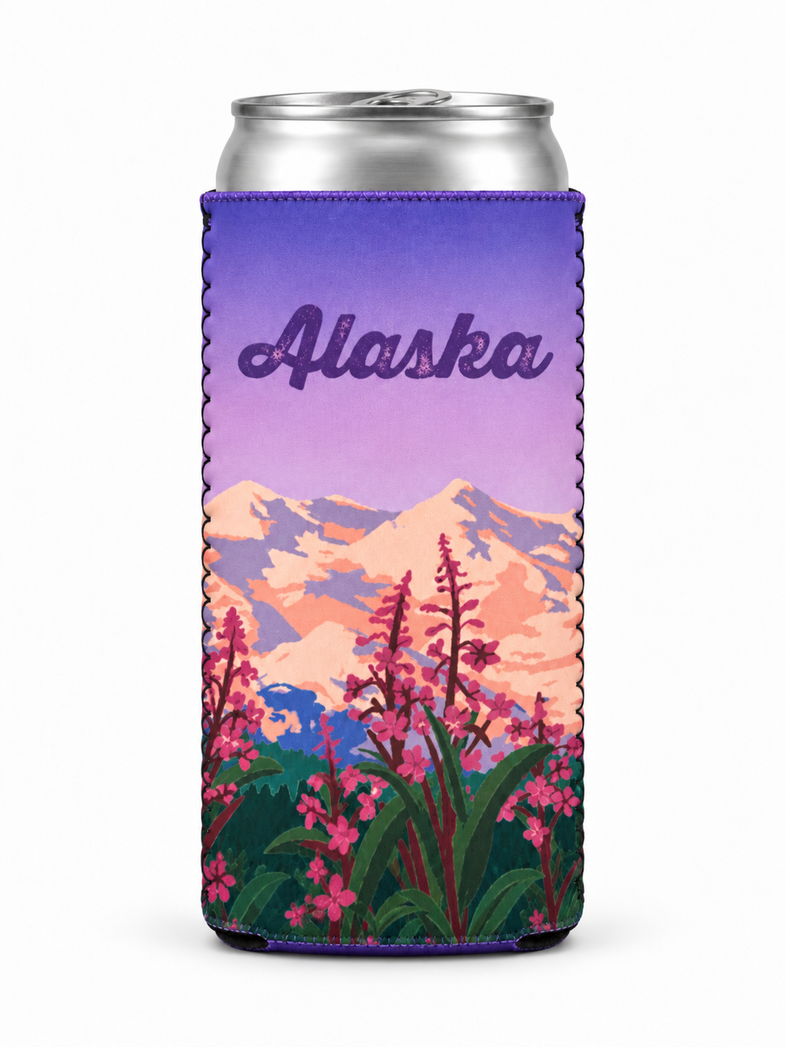 Alaska Fireweed Slim Koozie