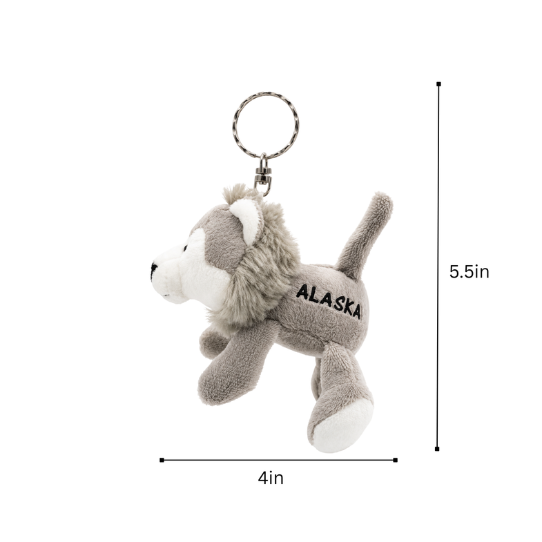 Alaska Wolf Plush Keyring