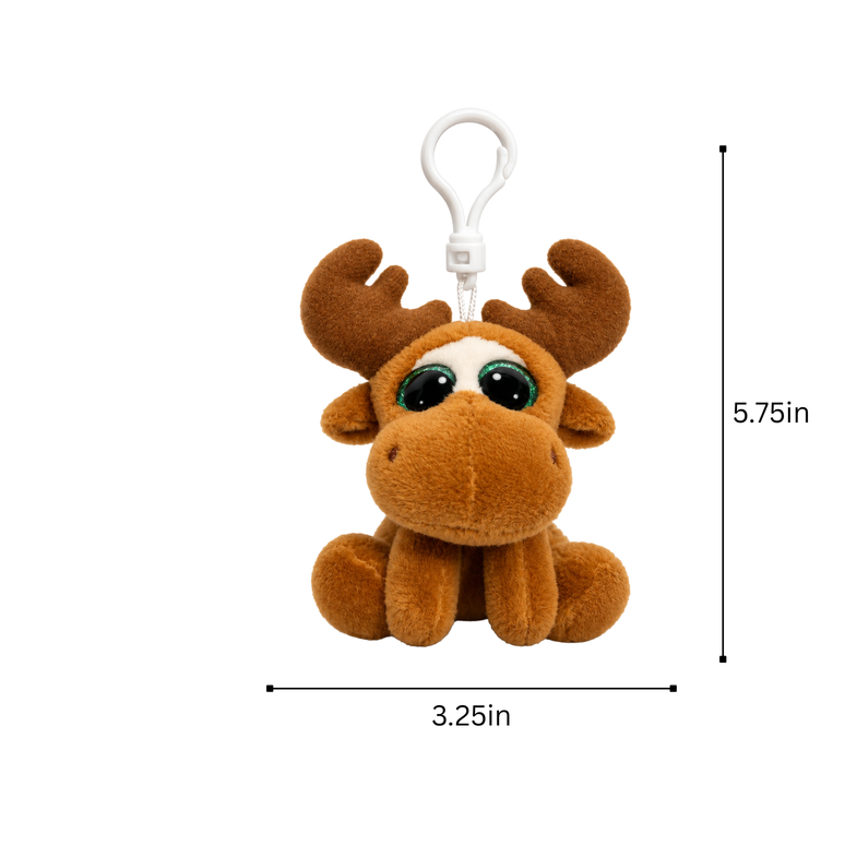 Alaska Moose Plush Backpack Clip