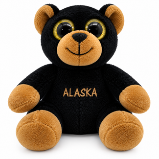 Alaska Big Eye Black Bear Plush 6"