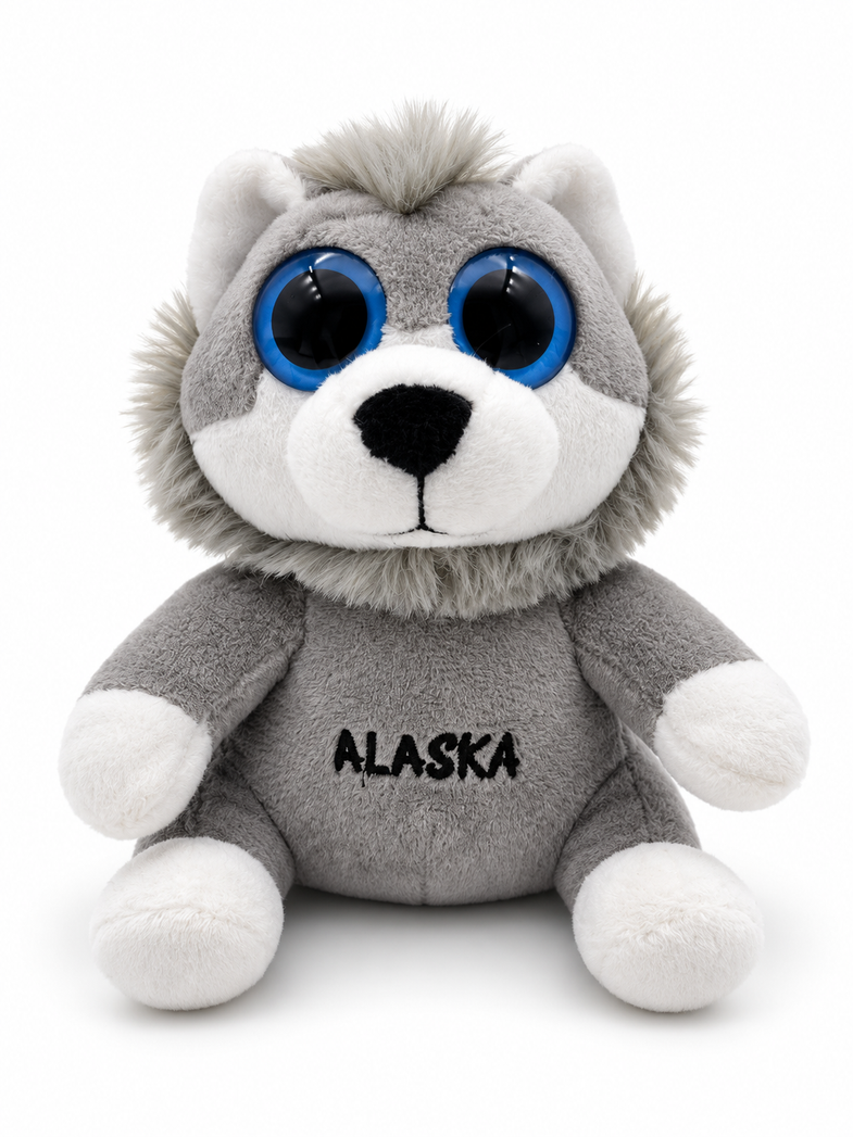 Alaska Big Eye Wolf Plush 6"