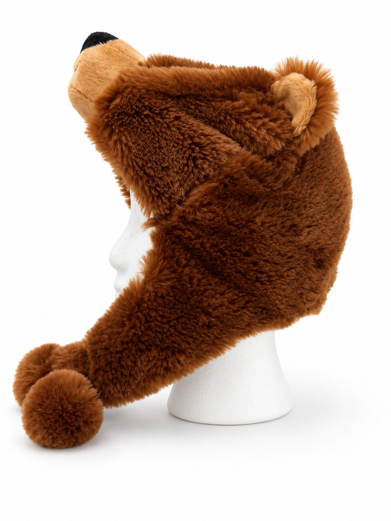 Alaska Brown Bear Plush Hat