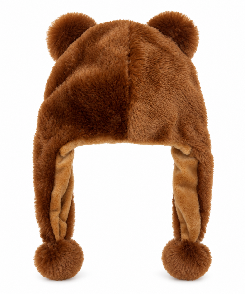 Alaska Brown Bear Plush Hat