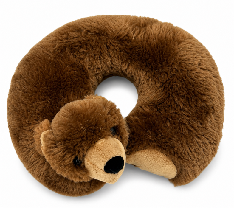 Alaska Brown Bear Plush Neck Pillow
