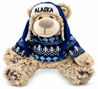 Alaska Polar Bear Plush w/Clothes 9"