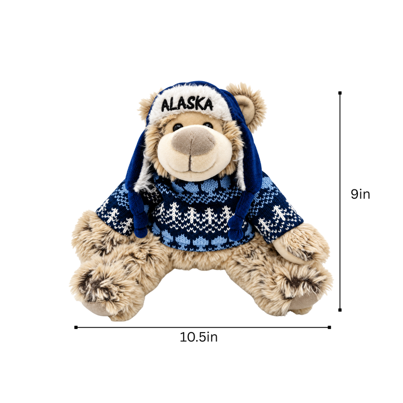 Alaska Polar Bear Plush w/Clothes 9"