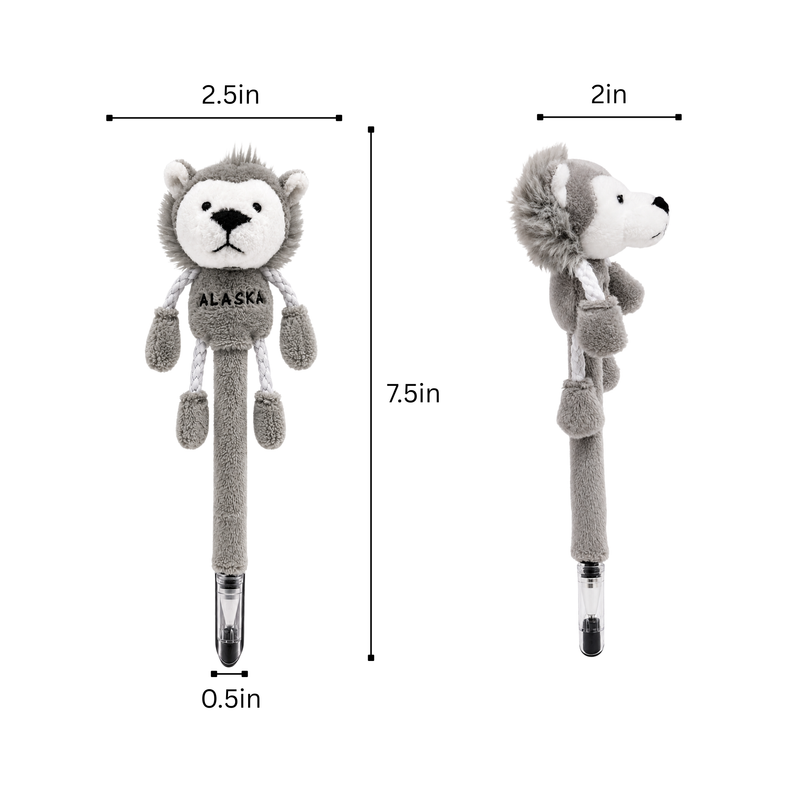Alaska Wolf Plush Pen