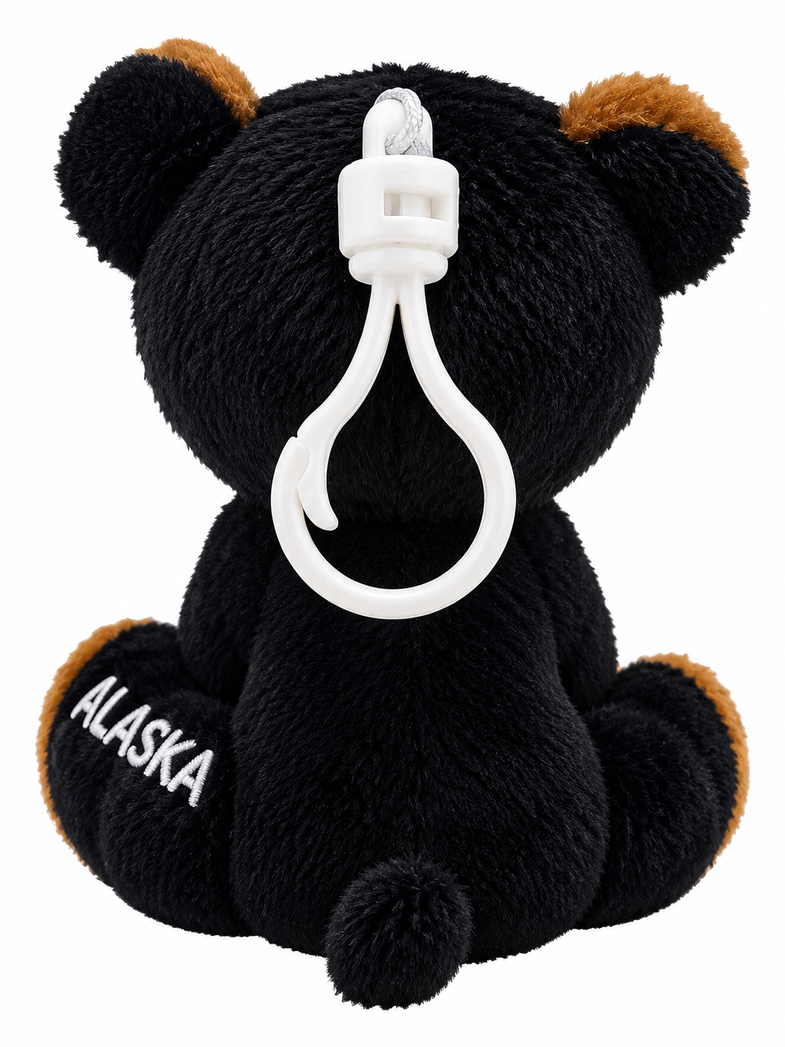 Alaska Black Bear Plush Backpack Clip