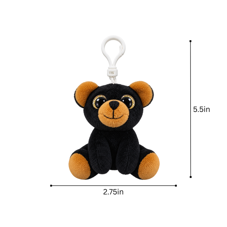 Alaska Black Bear Plush Backpack Clip