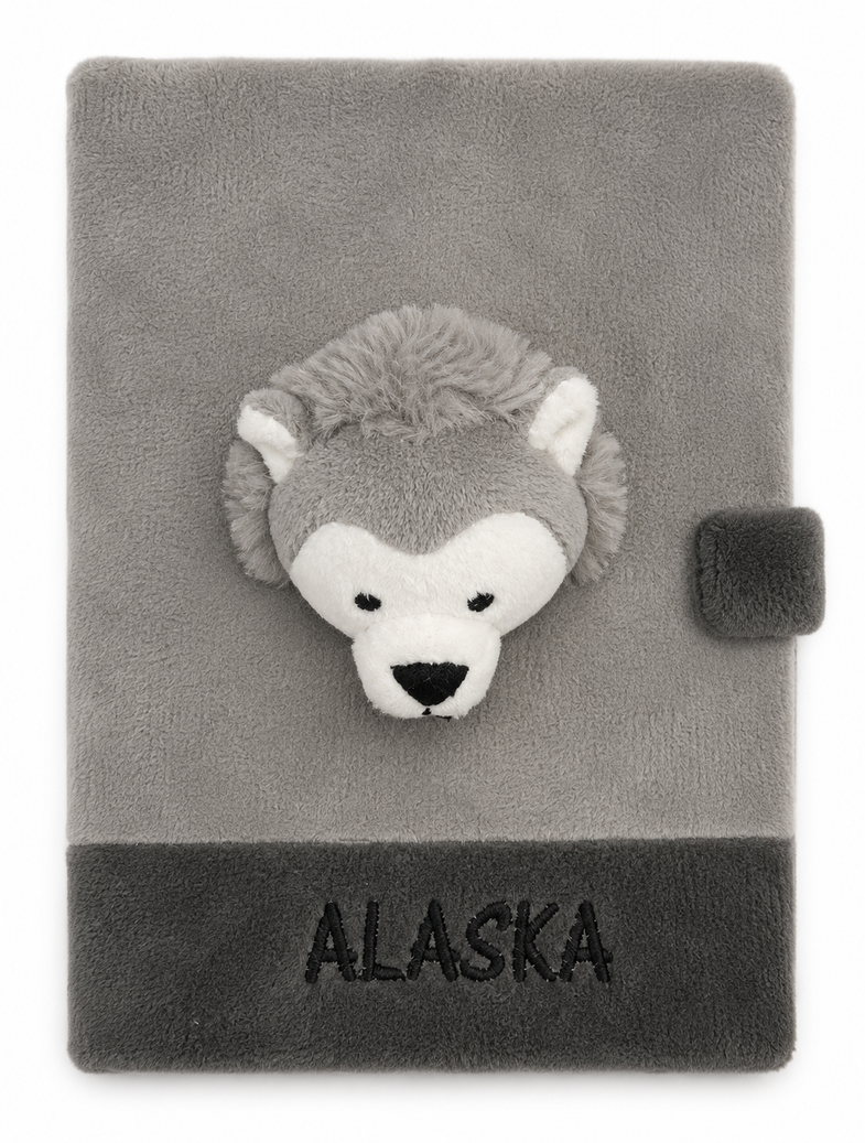 Alaska Wolf Plush Notebook