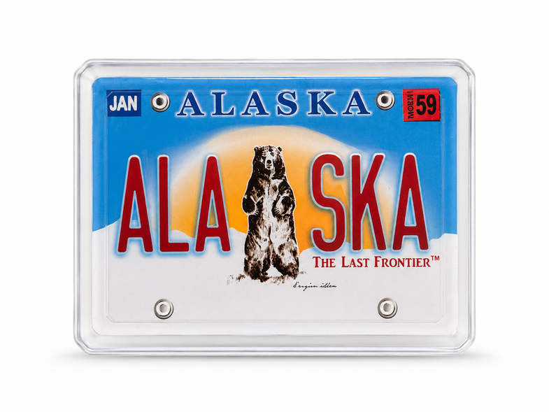 Alaska Grizzly License Plate Playing Cards