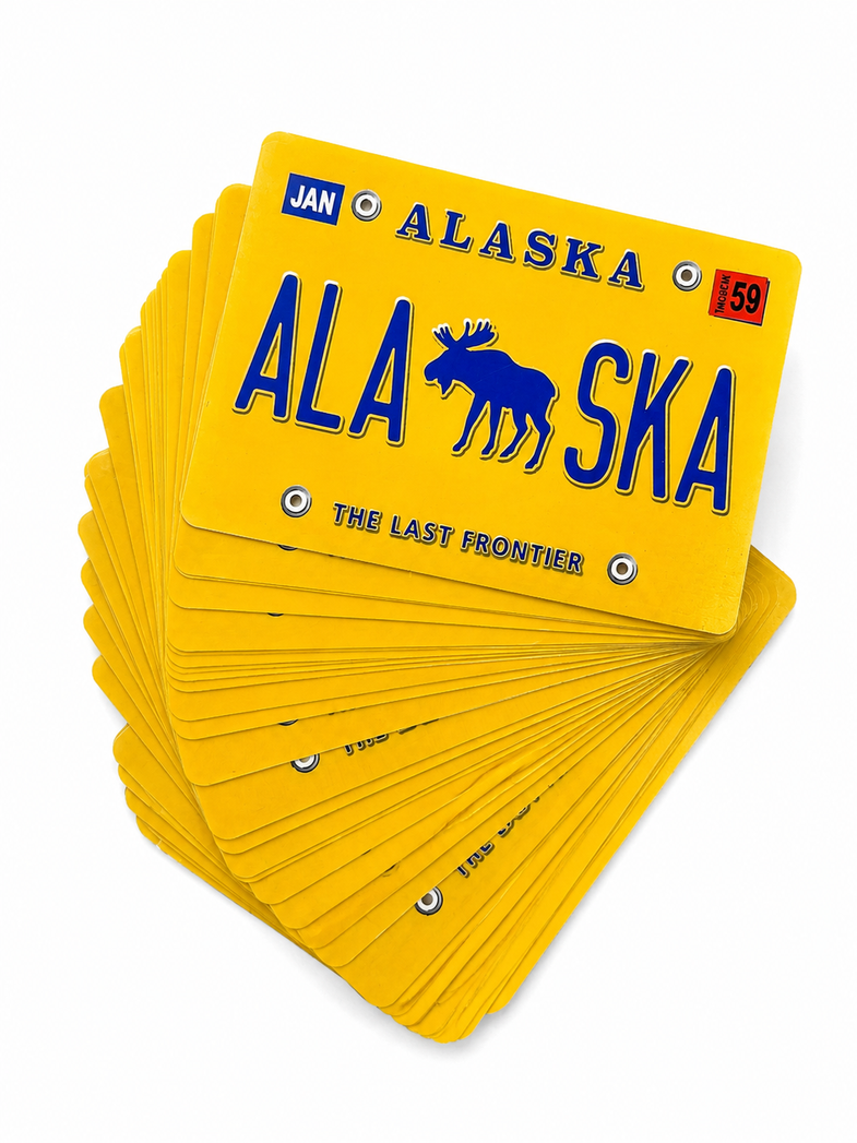 Alaska Moose License Plate Playing Cards