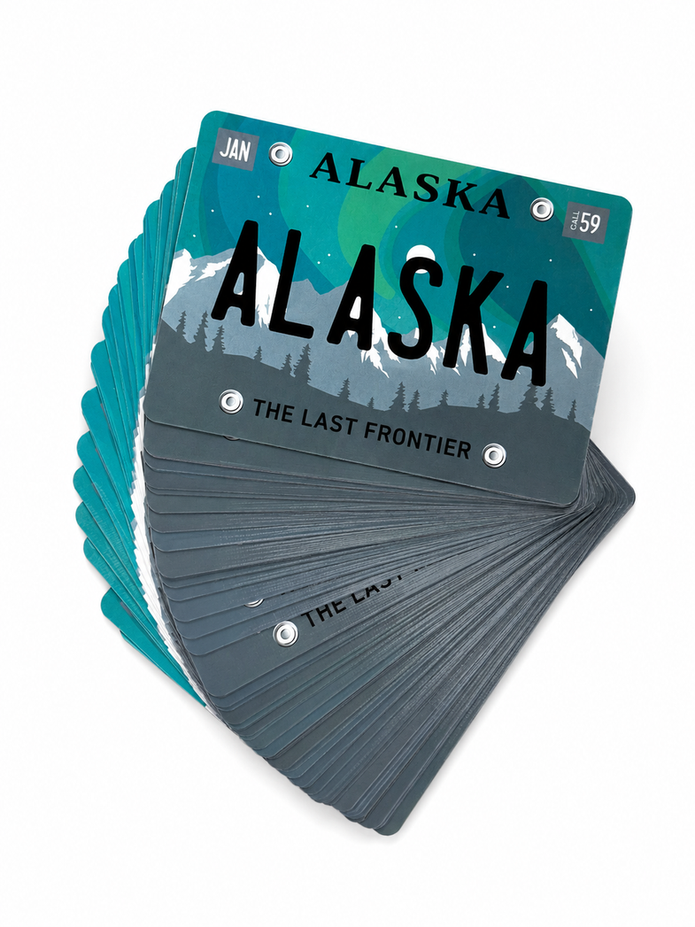 Alaska Aurora License Plate Playing Cards