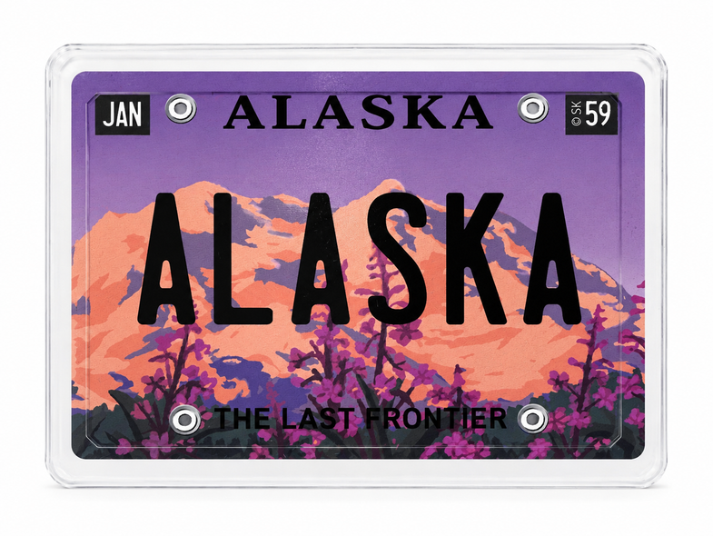 Alaska Fireweed License Plate Playing Cards