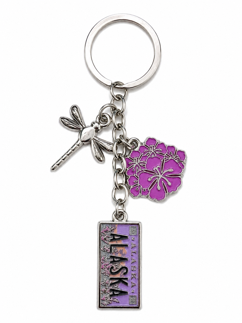 Alaska Fireweed Charm Keyring