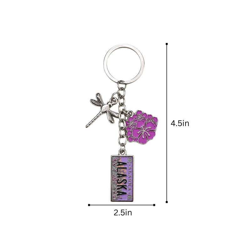 Alaska Fireweed Charm Keyring