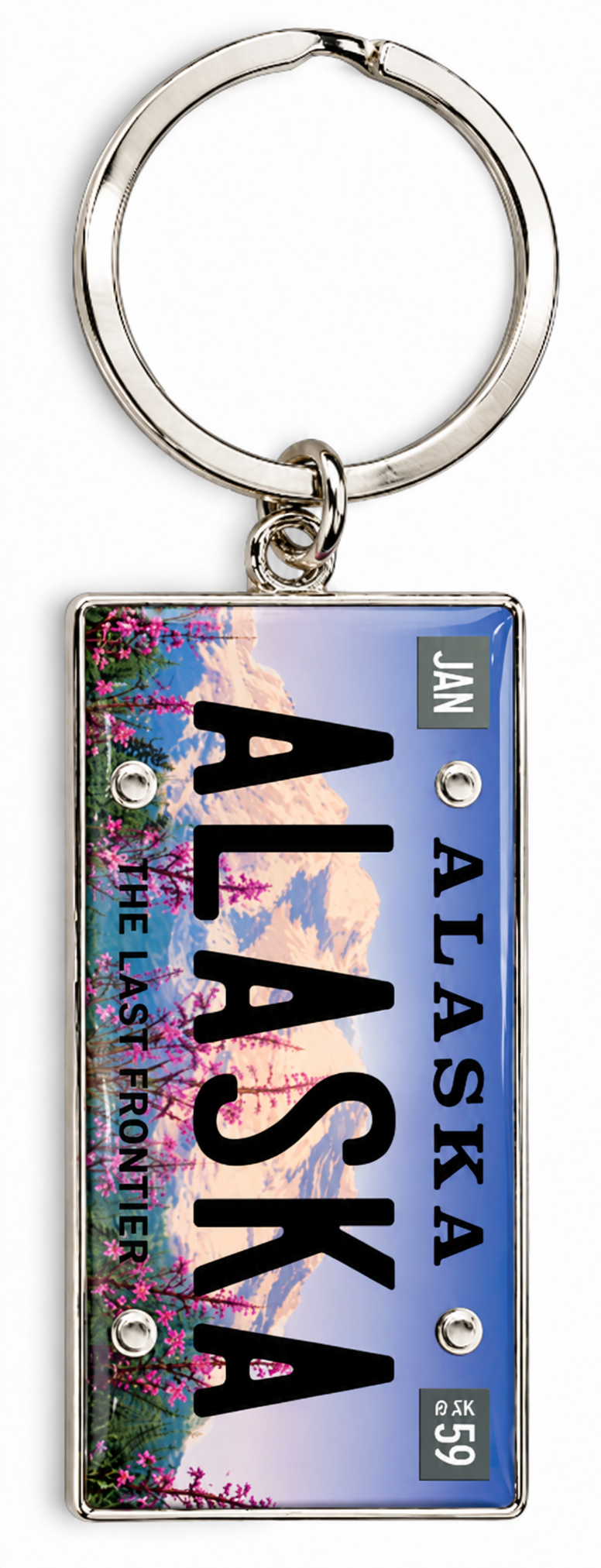 Alaska Fireweed License Plate Keyring