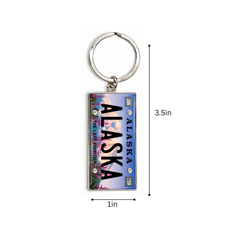 Alaska Fireweed License Plate Keyring