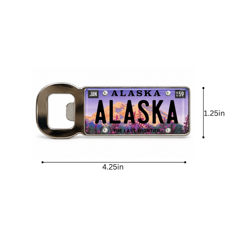 Alaska Fireweed Bottle Opener Magnet