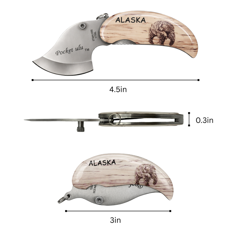 Alaska Scrimshaw Pocket Ulu