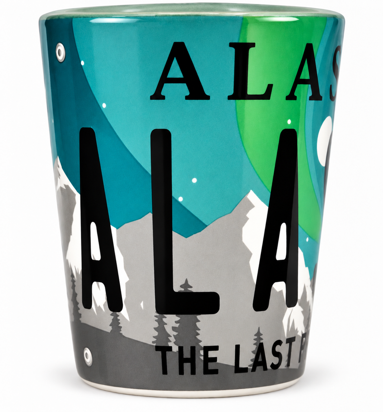 Alaska Aurora Ceramic Shot Glass