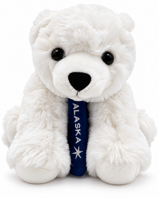 Alaska Polar Bear Plush w/Scarf 9"