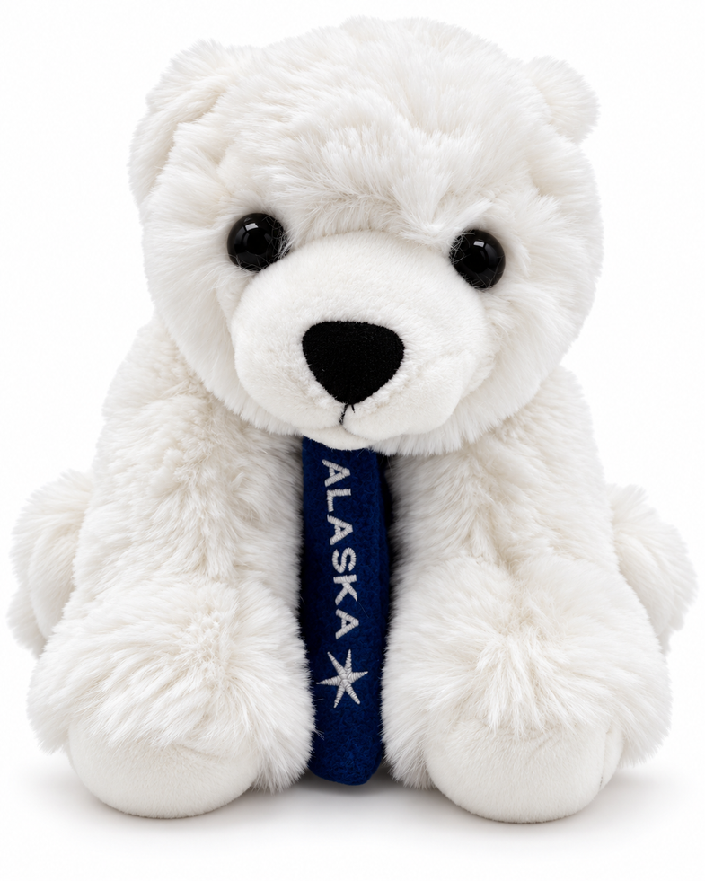 Alaska Polar Bear Plush w/Scarf 9"