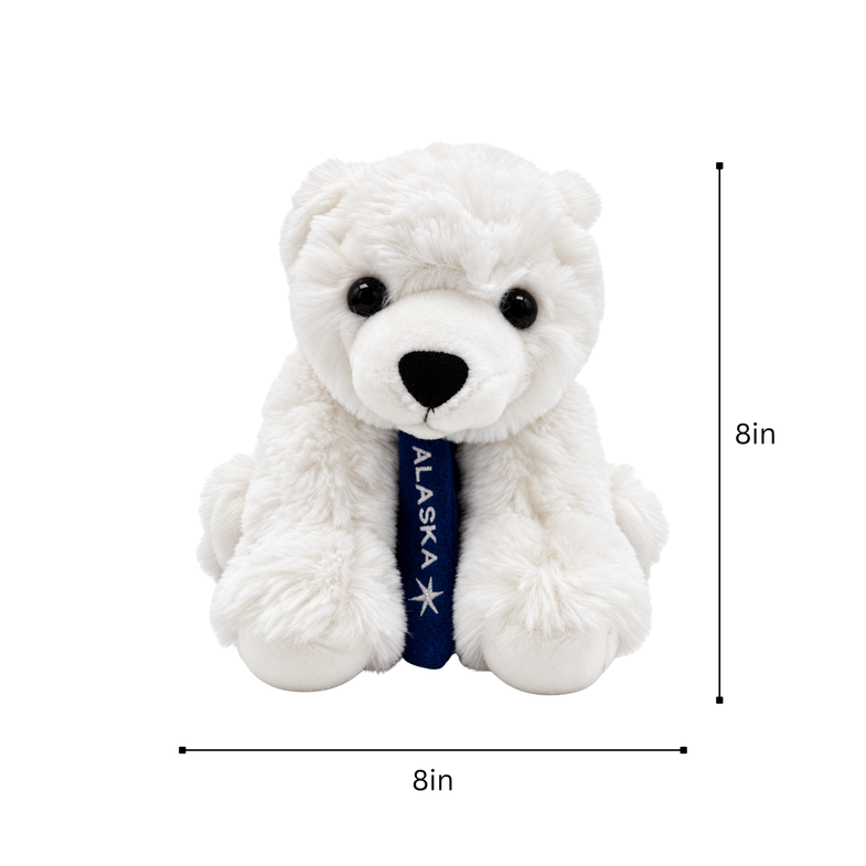 Alaska Polar Bear Plush w/Scarf 9"