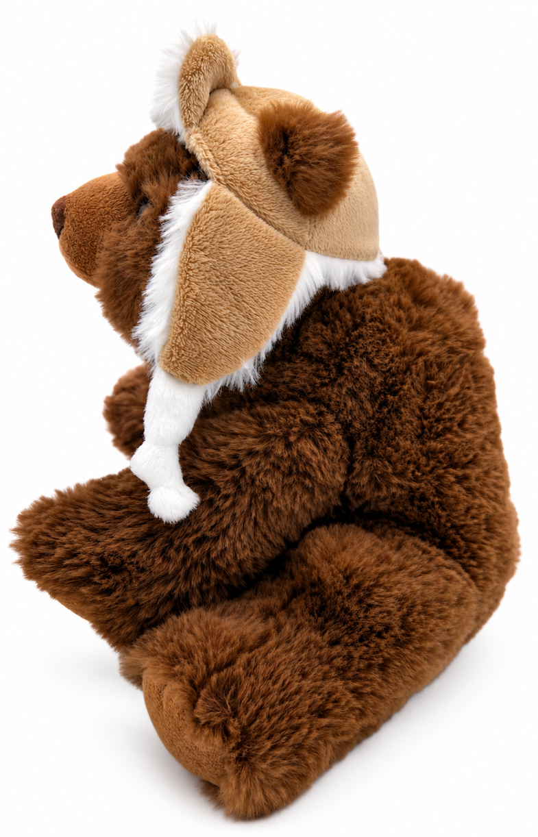 Alaska Grizzly Bear Plush w/Hat 9"