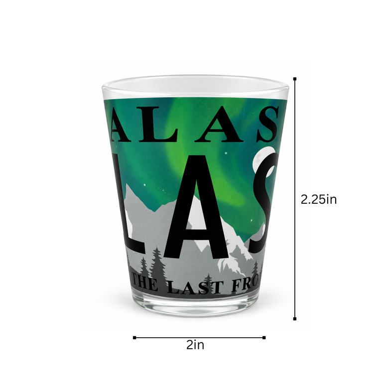 Alaska Aurora License Plate Shot Glass