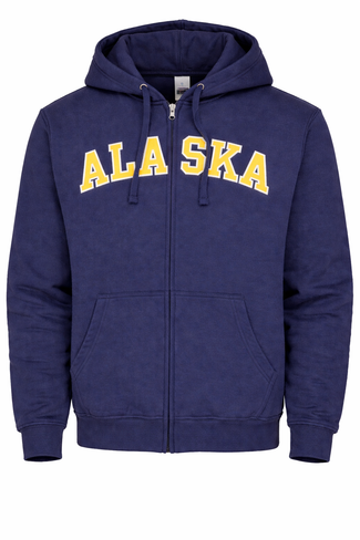 Alaska Applique Zip Up Hoodie