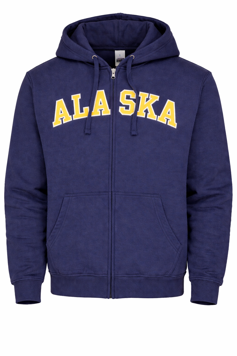 Alaska Applique Zip Up Hoodie