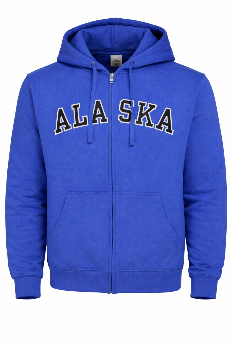 Alaska Applique Zip Up Hoodie