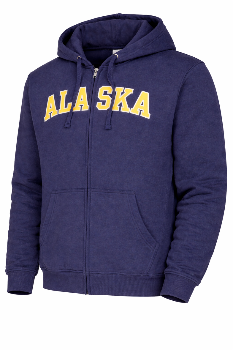 Alaska Applique Zip Up Hoodie