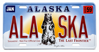 Alaska Grizzly License Plate