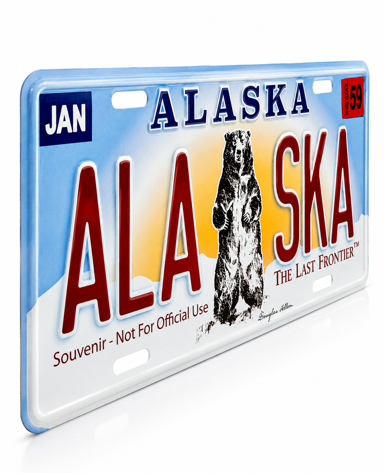 Alaska Grizzly License Plate