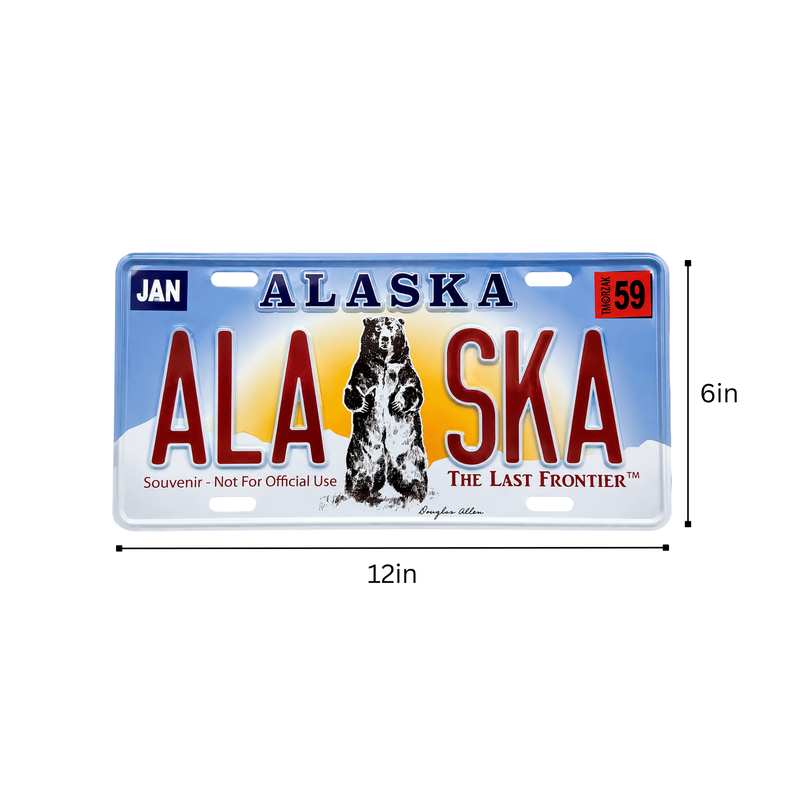 Alaska Grizzly License Plate