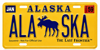 Alaska Moose License Plate