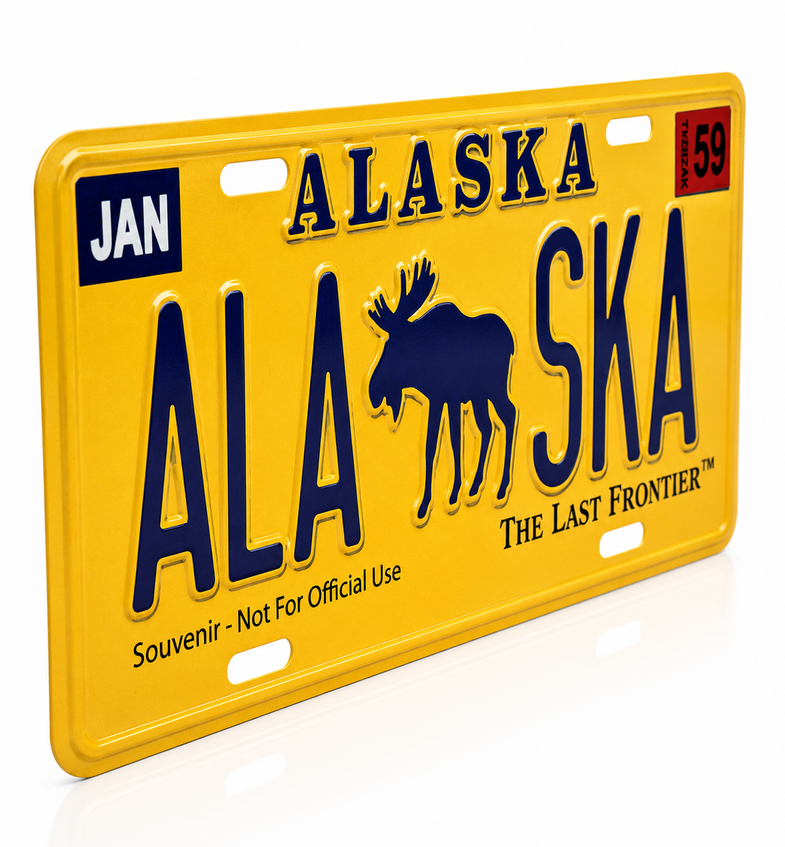 Alaska Moose License Plate
