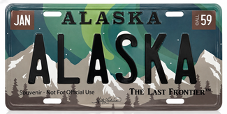 Alaska Aurora License Plate