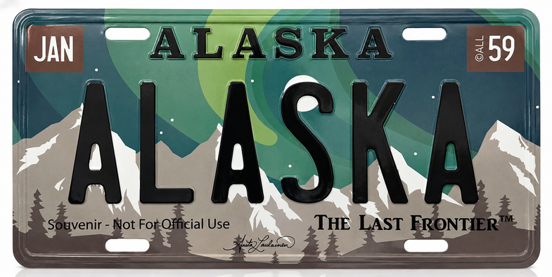 Alaska Aurora License Plate