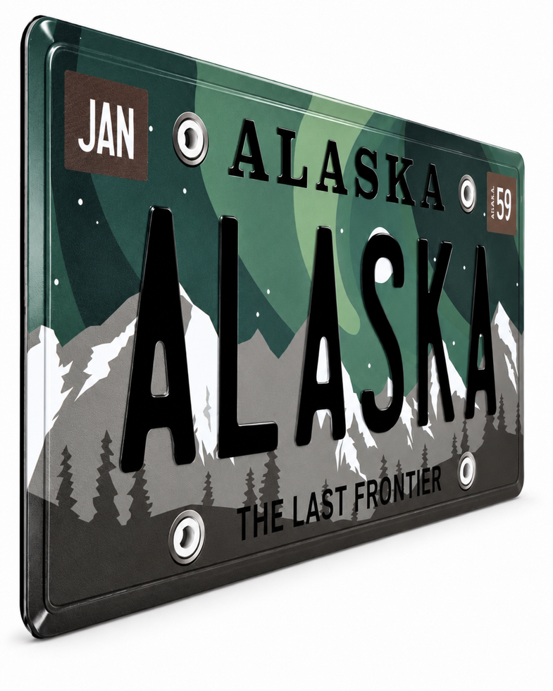 Alaska Aurora License Plate Magnet 4.8x2.4in