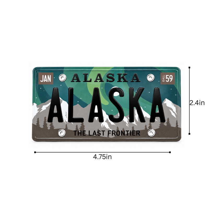 Alaska Aurora License Plate Magnet 4.8x2.4in