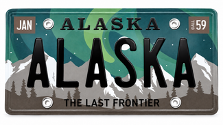 Alaska Aurora License Plate Magnet 3.2x1.5in