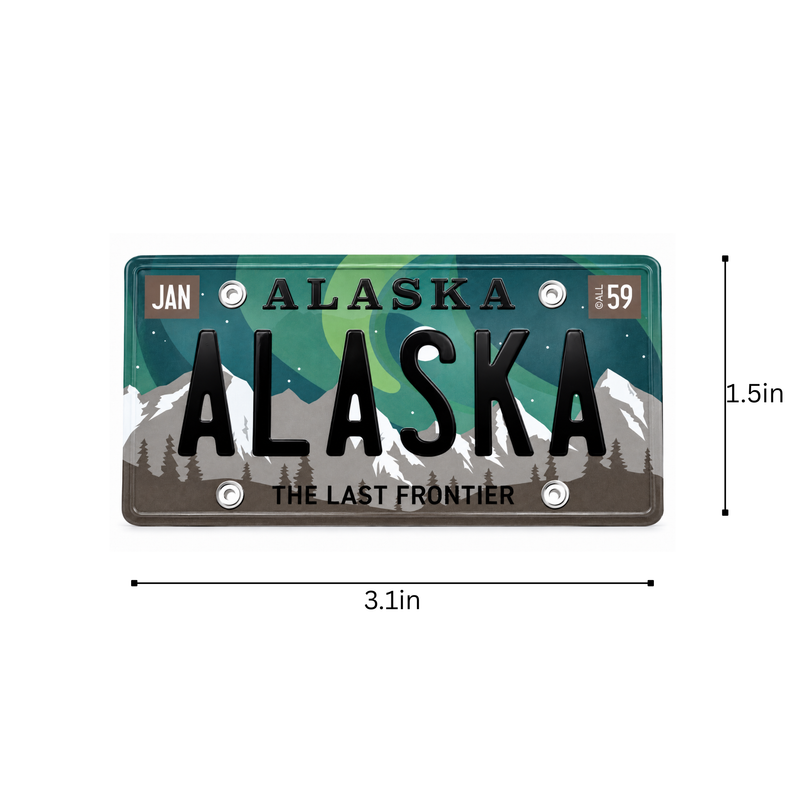 Alaska Aurora License Plate Magnet 3.2x1.5in