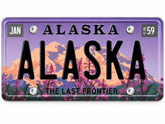 Alaska Fireweed License Plate Magnet 3.2x1.5in