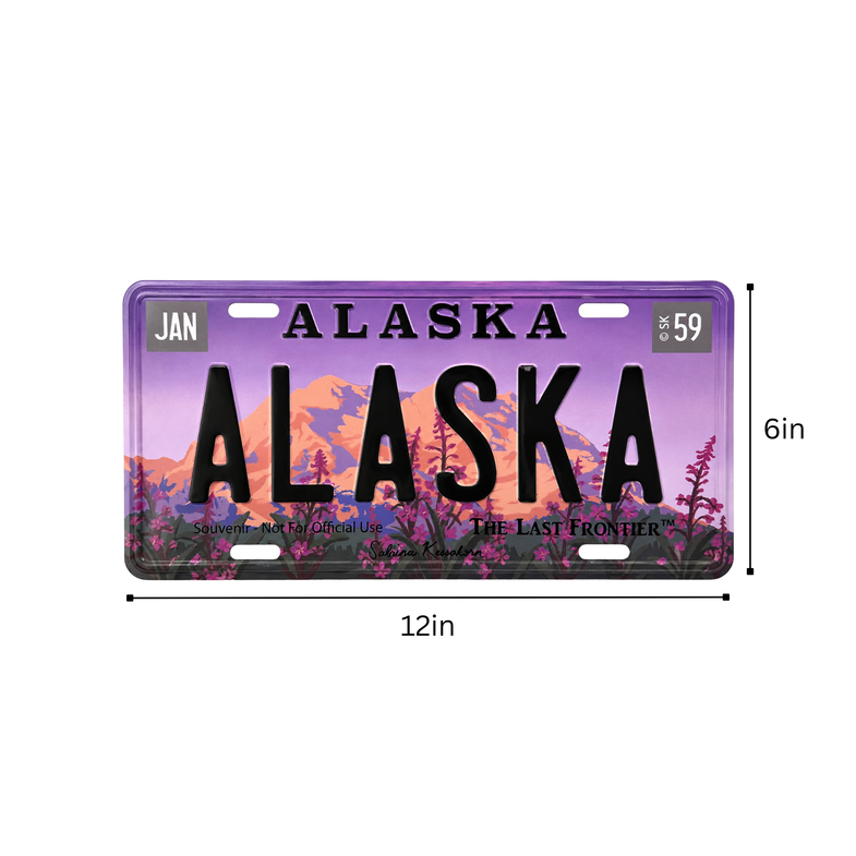 Alaska Fireweed License Plate
