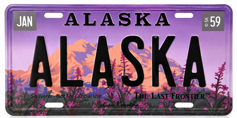 Alaska Fireweed License Plate
